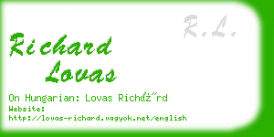 richard lovas business card